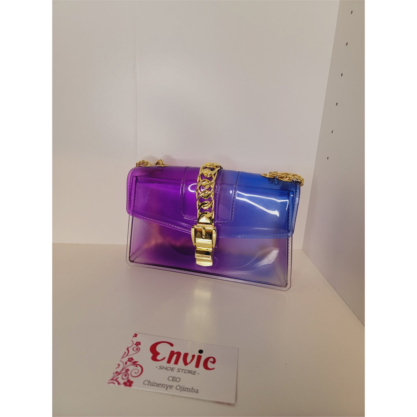 PVC Transparent Bag- Purple+Blue